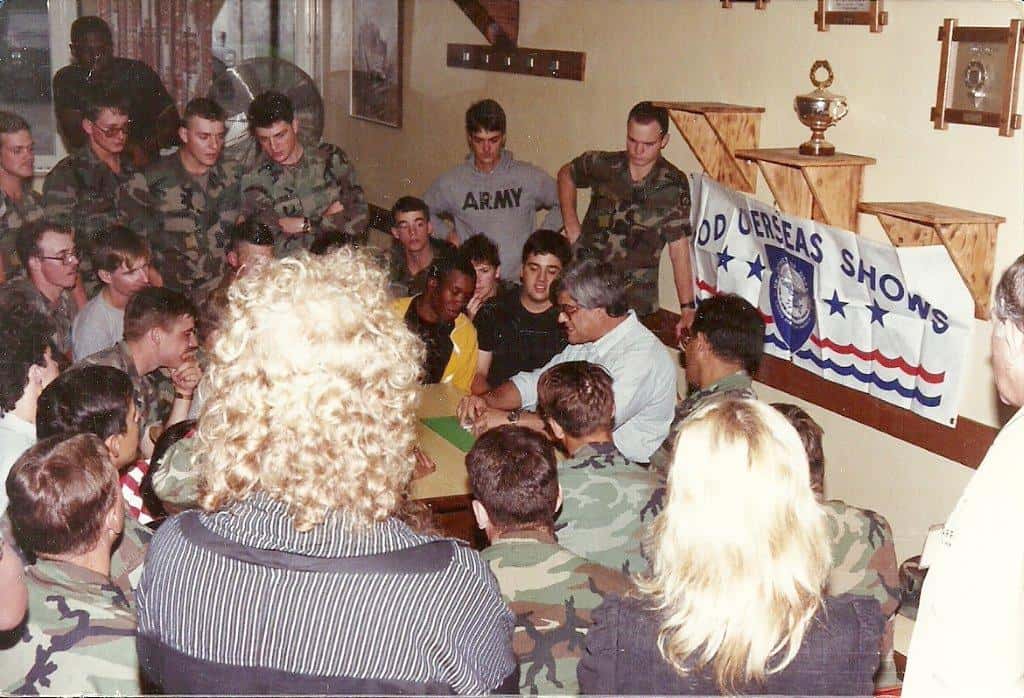 Mendoza Performing for US Troops